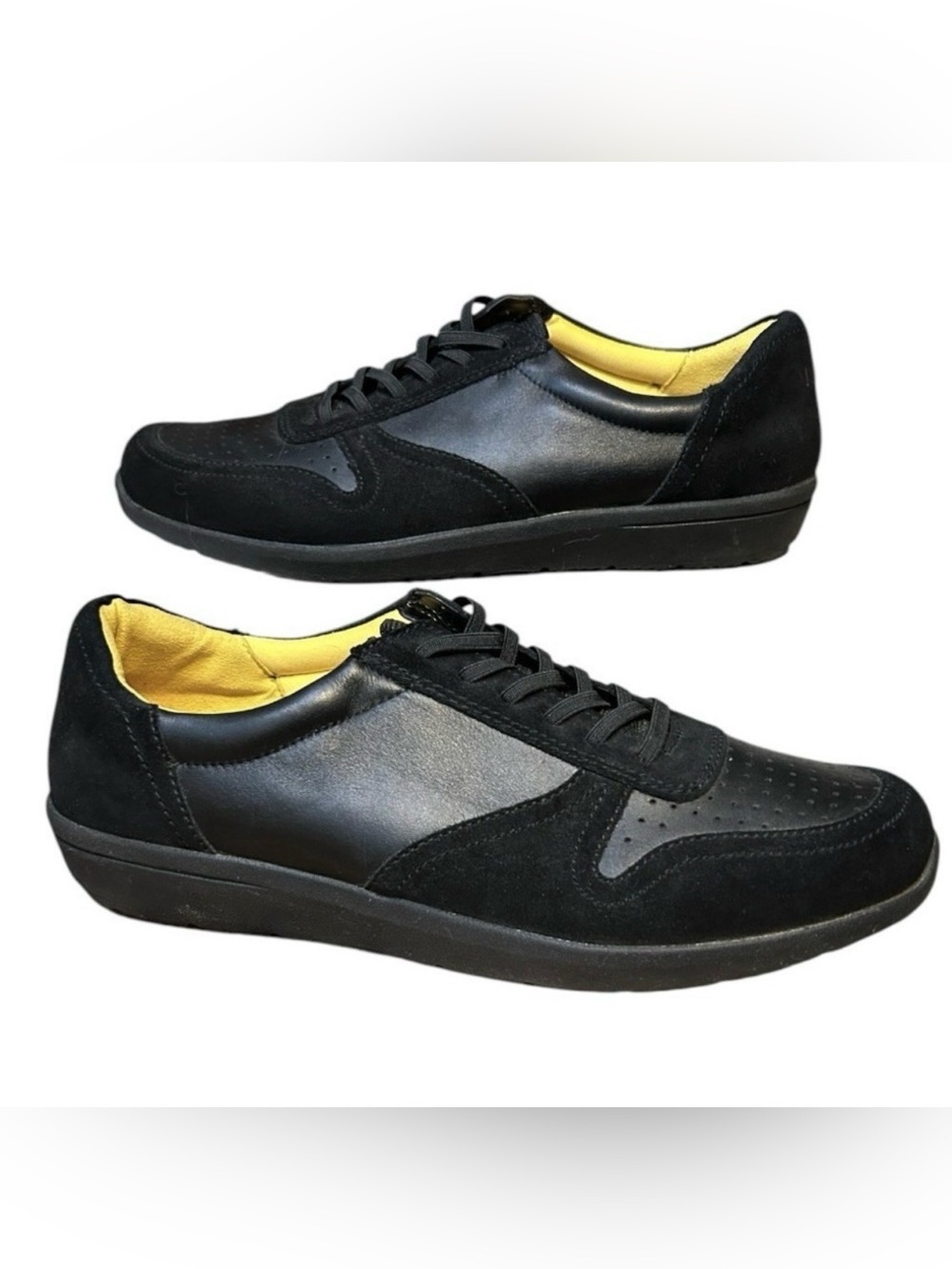 VIONIC Karigan Black Leather / Suede  Sneaker sz 8.5 Walking Comfort Workwear